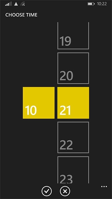 Press the confirm icon.