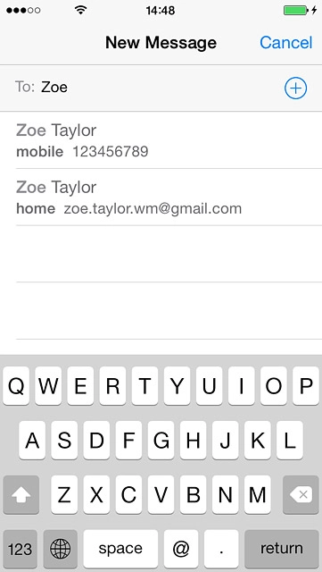 Key in the first letters of the required contact.Matching contacts are displayed.Press the required contact.