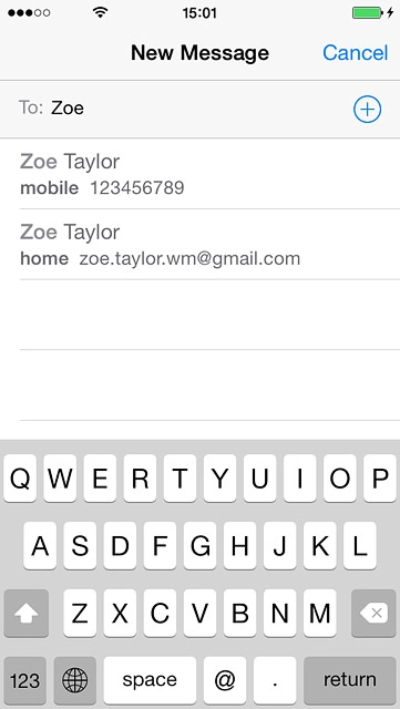 Key in the first letters of the required contact.Matching contacts are displayed.Press the required contact.