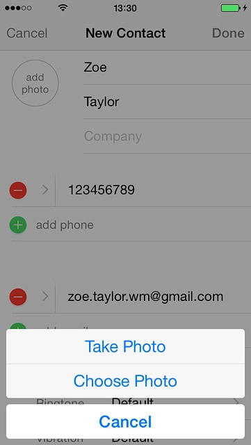 To use a saved picture:Press Choose Photo.