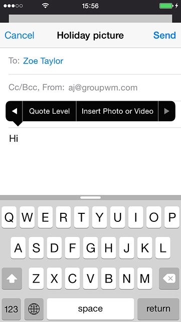 Press Insert Photo or Video.Go to the required folder.