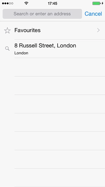 Press the required destination.