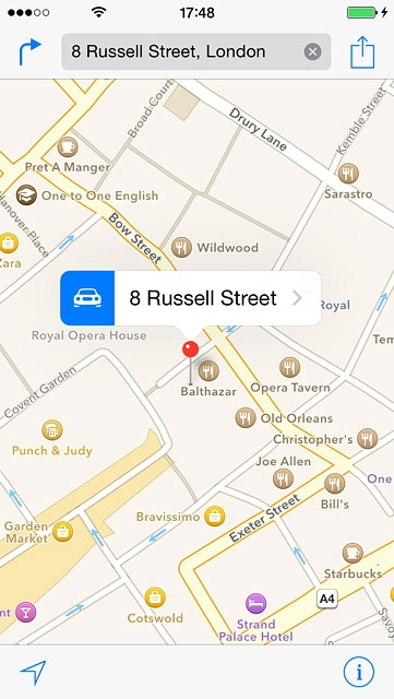 Press the start navigation icon.