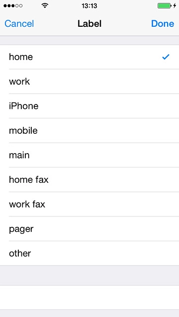 Key in the required text and press Done.