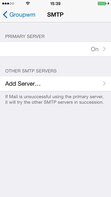 Press the name of the email account you've just set up.