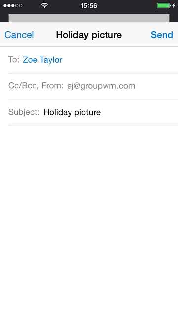 Press the text input field and write the required text.