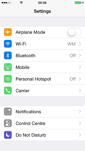 Press Personal Hotspot.