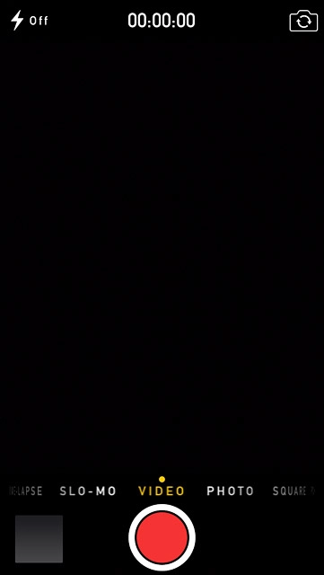 Slide your finger right on the display to select VIDEO.