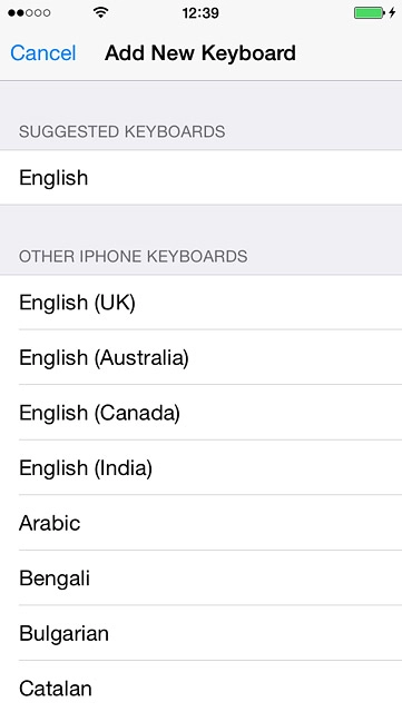 Press the required language to add it.