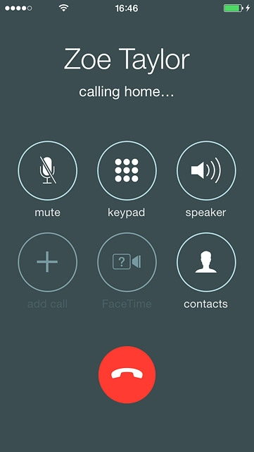 Press the end call icon.