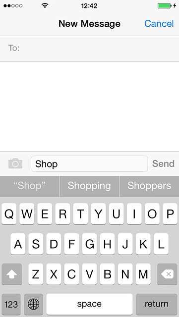 Press the required word to insert it.