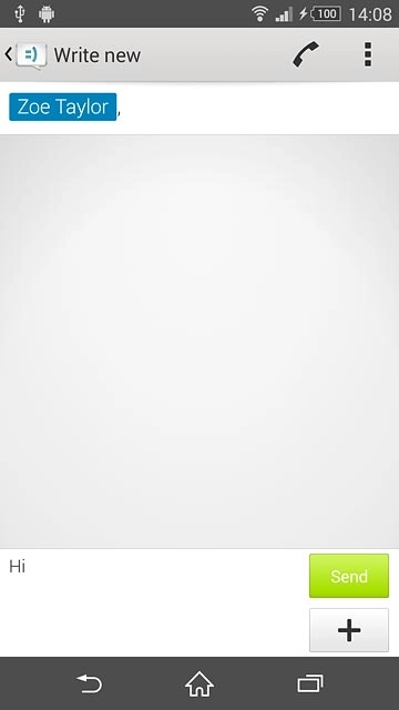 Press Send when you've written your text message.