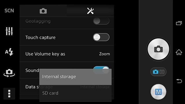 Press Internal storage or SD card.