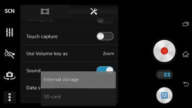 Press Internal storage or SD card.