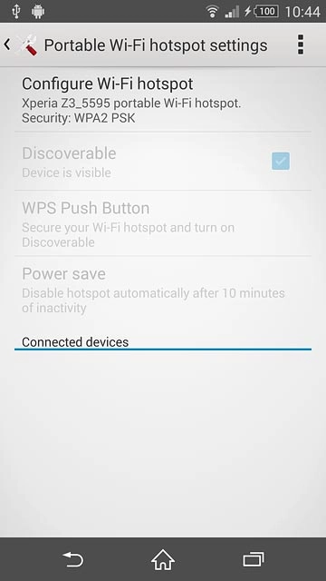 Press Configure Wi-Fi hotspot.