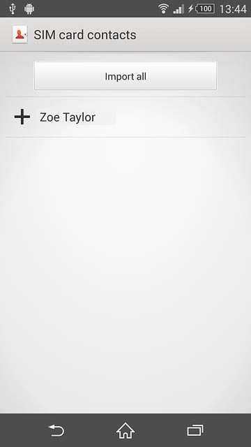 Press Import all.After a moment the contacts are copied.