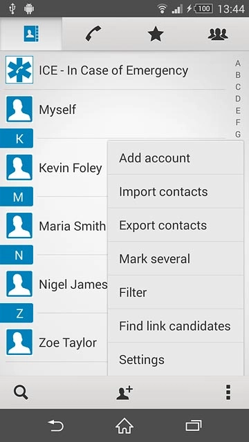 Press Import contacts.