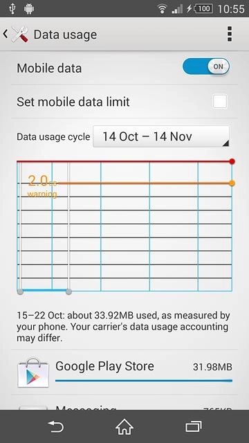 Press the home icon to return to the home screen.