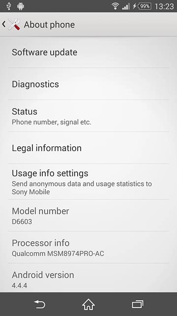 Press Software update.