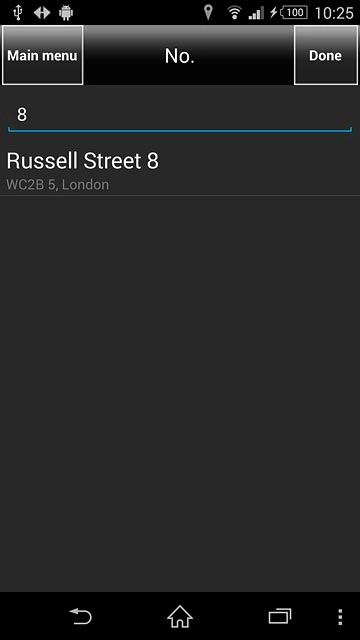 Press the required destination.