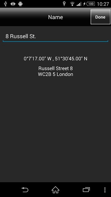 Key in the required name for the destination and press Done.