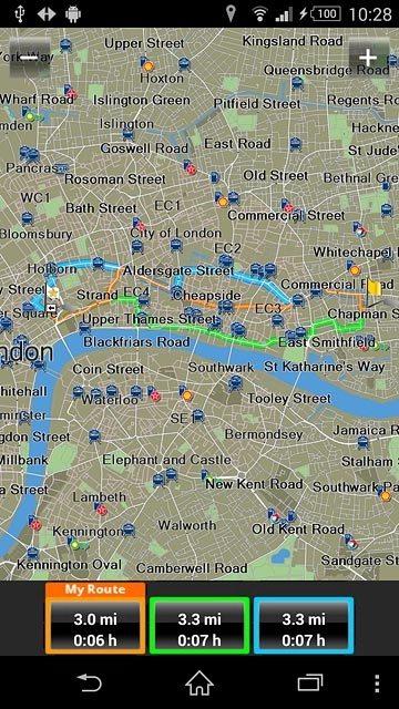 Press the required route.