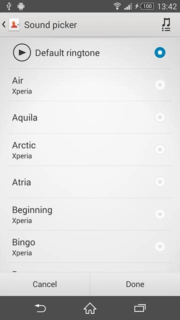 Press the required ring tone to listen to them.