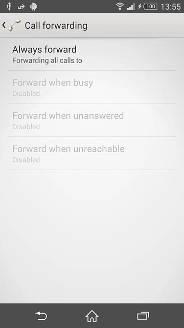 Press one of the following options:Always forward