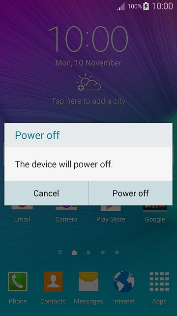 Press Power off.