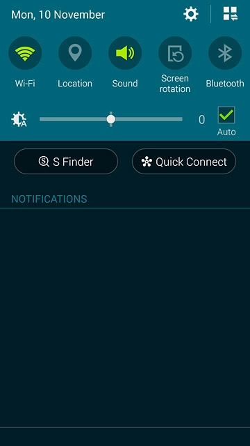 Slide your finger down the display starting from the top edge of your phone.Press the settings icon.