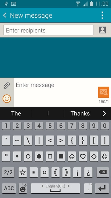 Press ABC to return to text input.