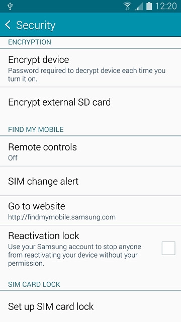 Press Set up SIM card lock.