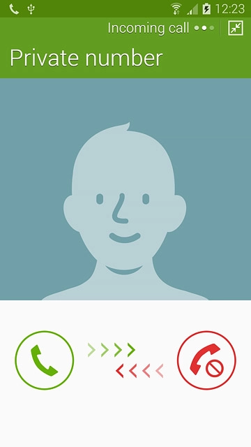 Press and drag the reject call icon left.