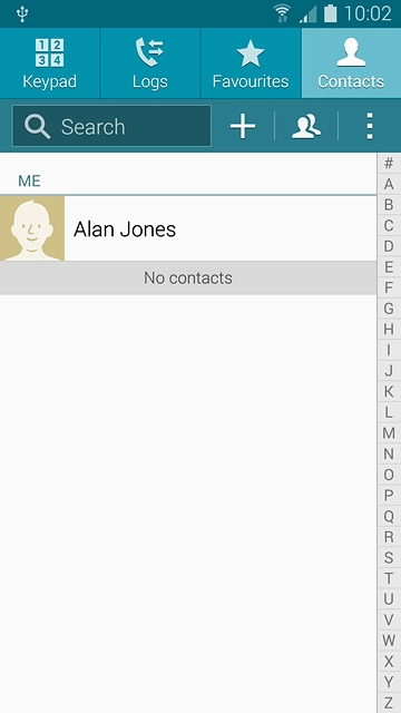 Press the new contact icon.