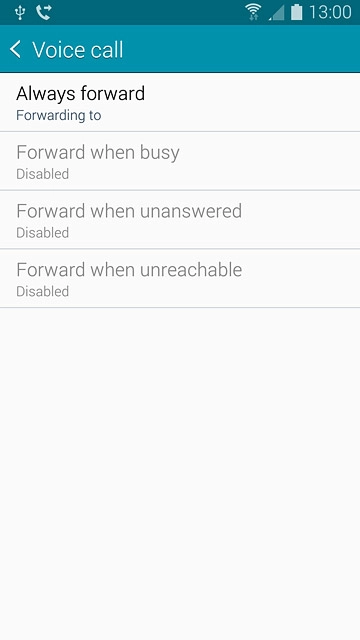 Press one of the following options:Always forward