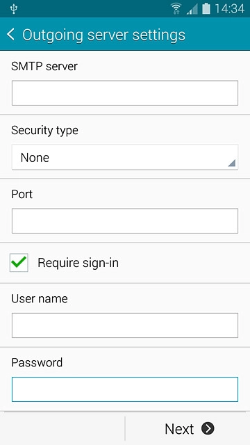 Press Next.Please note that if you're using Vodafone's outgoing server, you need to turn off SMTP authentication.