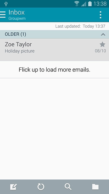 Press the new email message icon.
