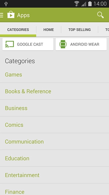 Press CATEGORIES.Go to the required category.