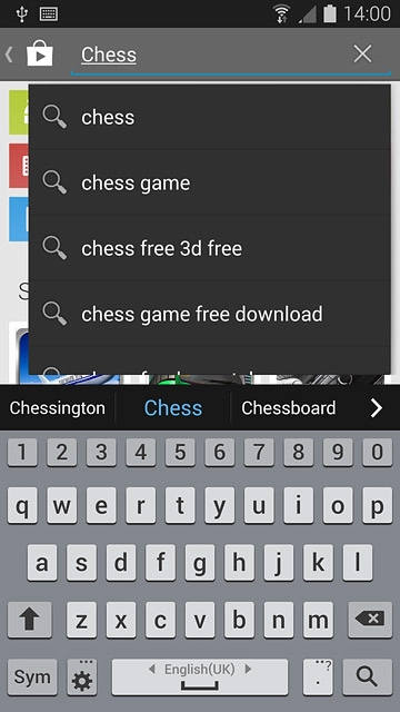 Key in the name of the required app and press the search icon.