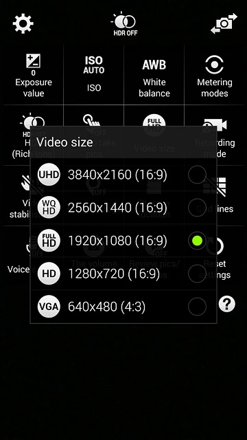 Press the required resolution.