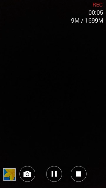 Press the stop icon to stop recording.The video clip is automatically saved.