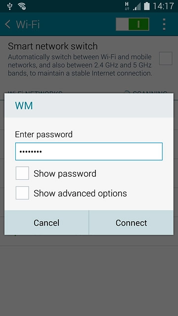Follow the instructions on the display to select security settings, if required.Press Connect.