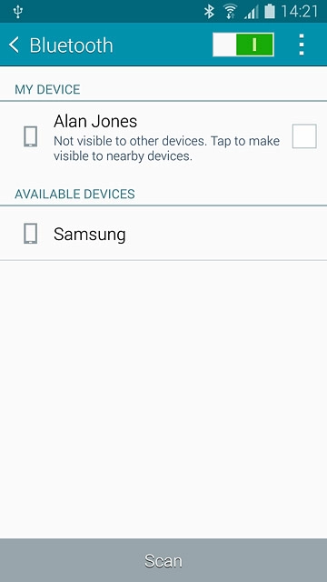 Make sure the other device is turned on and is ready to connect via Bluetooth.Your phone now searches for devices and after a moment, a list of Bluetooth devices within range is displayed.Press the required Bluetooth device.Follow the instructions on the display to pair the Bluetooth device with your phone.The new device is displayed on the list of paired devices.