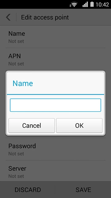 Key in Vodafone Internet and press OK.