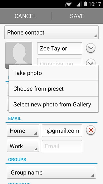 To take a new picture:Press Take photo.