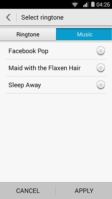 Press the different ring tones to listen to them.