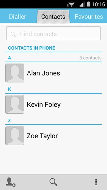 Press the new contact icon.