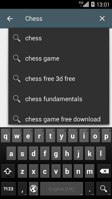 Key in the name of the required app and press the search icon.