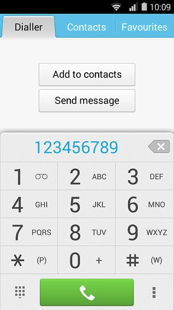 Key in the required number and press the call icon.