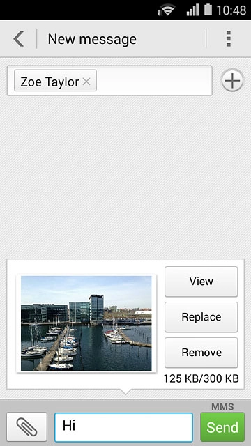 Press Send when you've finished your picture message.